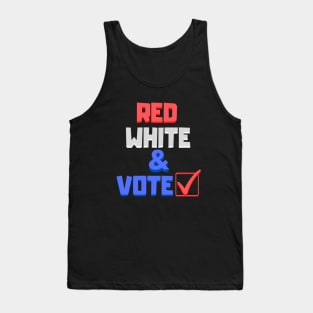 Red White and & Vote with Checkmark Tank Top